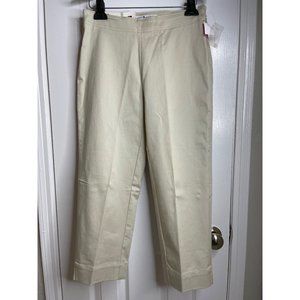 Tommy Hilfiger Logo Womens Stretch Tan Chino Dress Pants Slacks Creased NWT